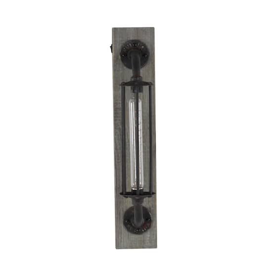 20" Black Iron Industrial LED Wall Sconce